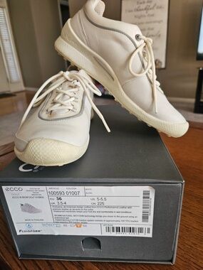 Ecco Women's Athletic Sneakers in Cream and White